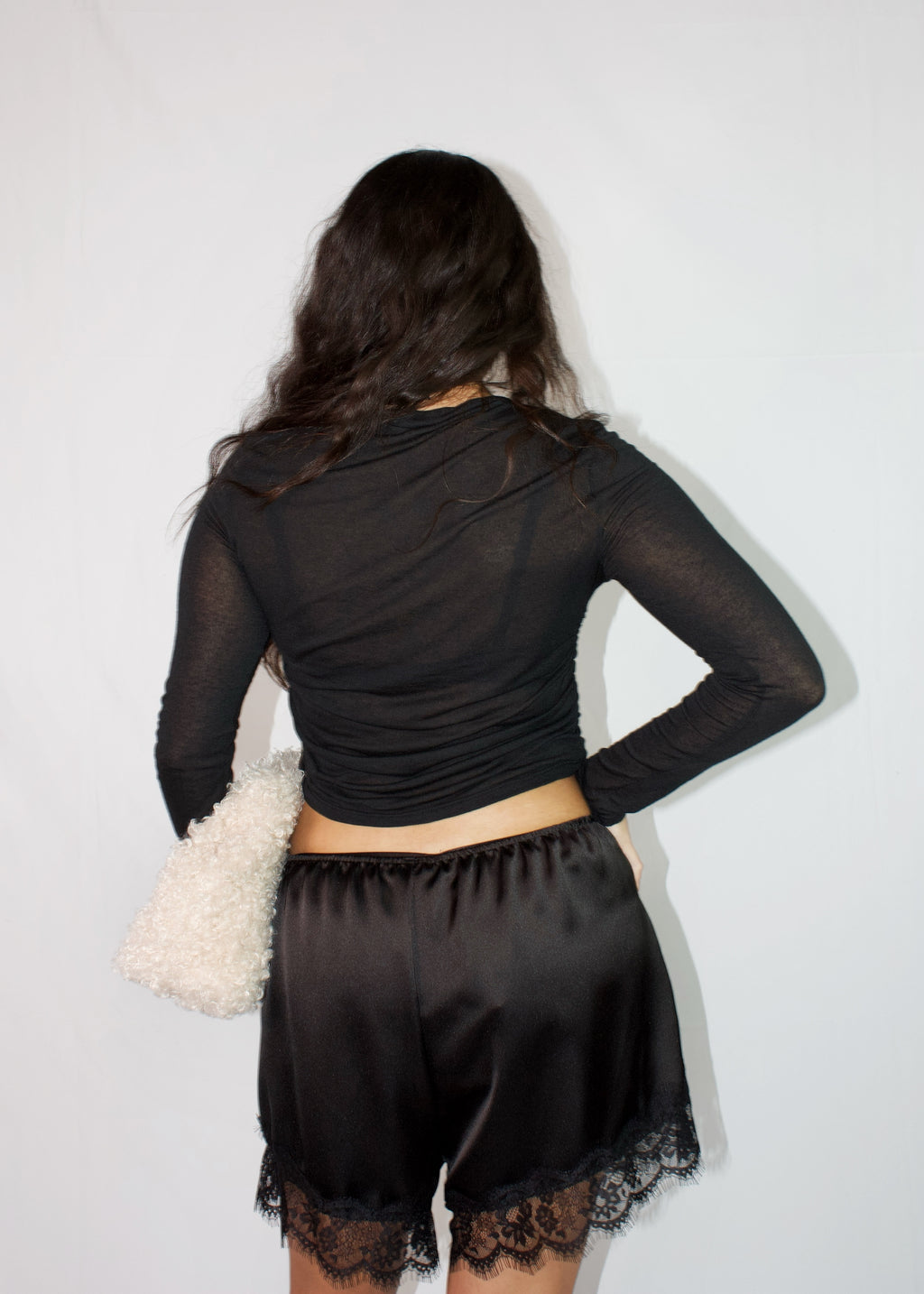 MAGLIETTA SHEER CASHMERE NERA