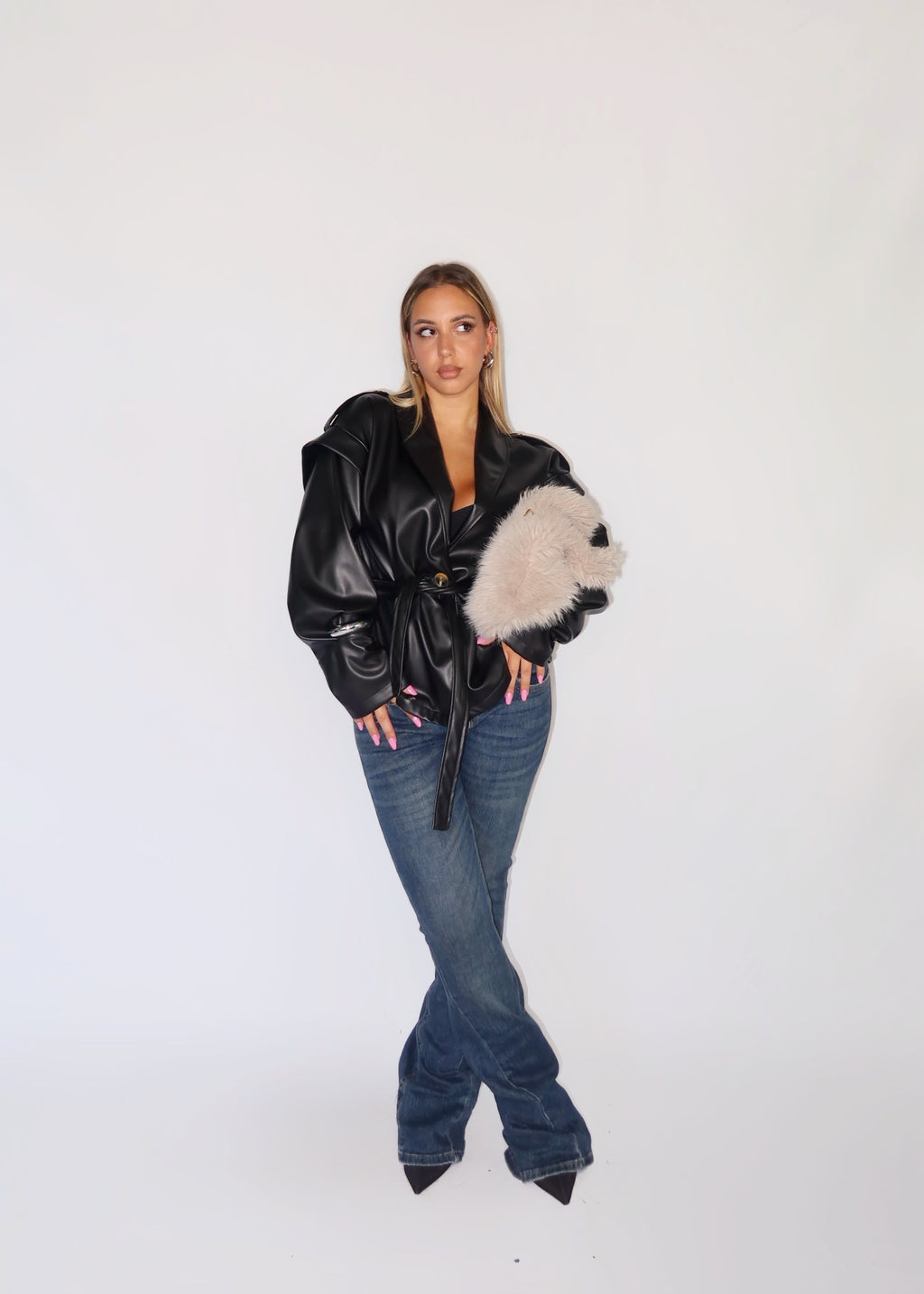 GIACCA LEATHER NERA