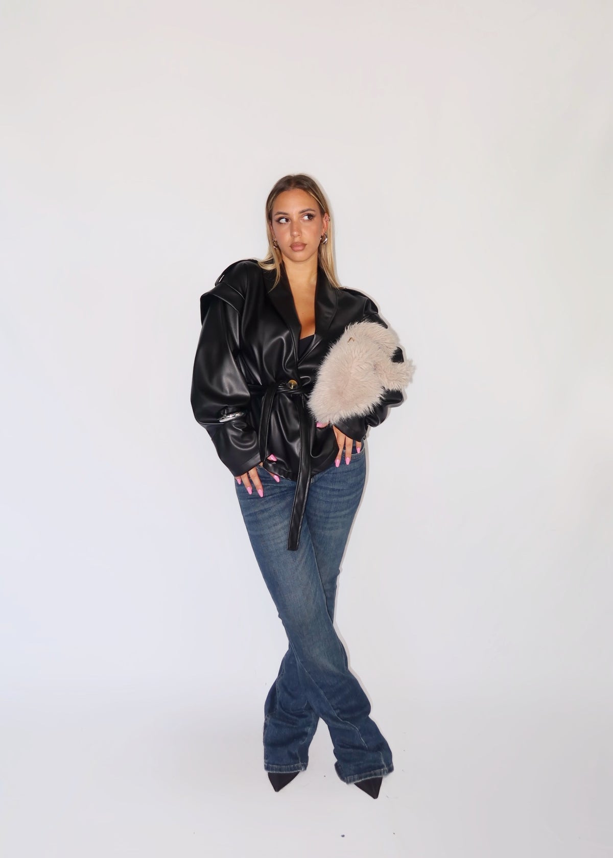 GIACCA LEATHER NERA