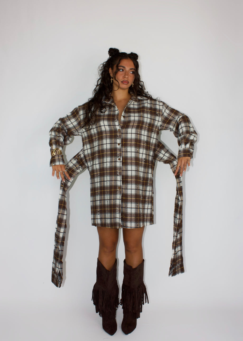 CAMICIA VESTITO WOOD MARRONE