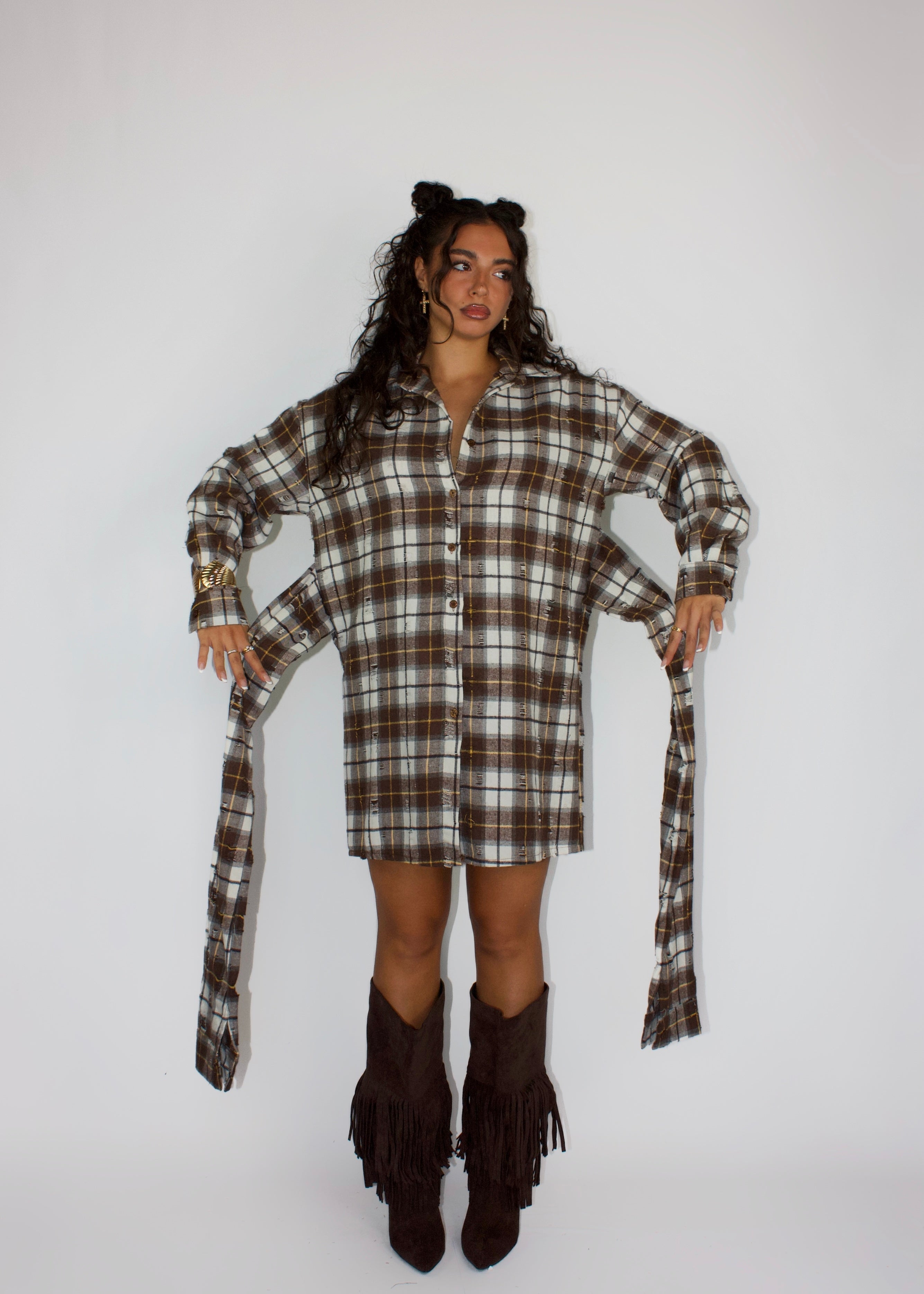 CAMICIA VESTITO WOOD MARRONE