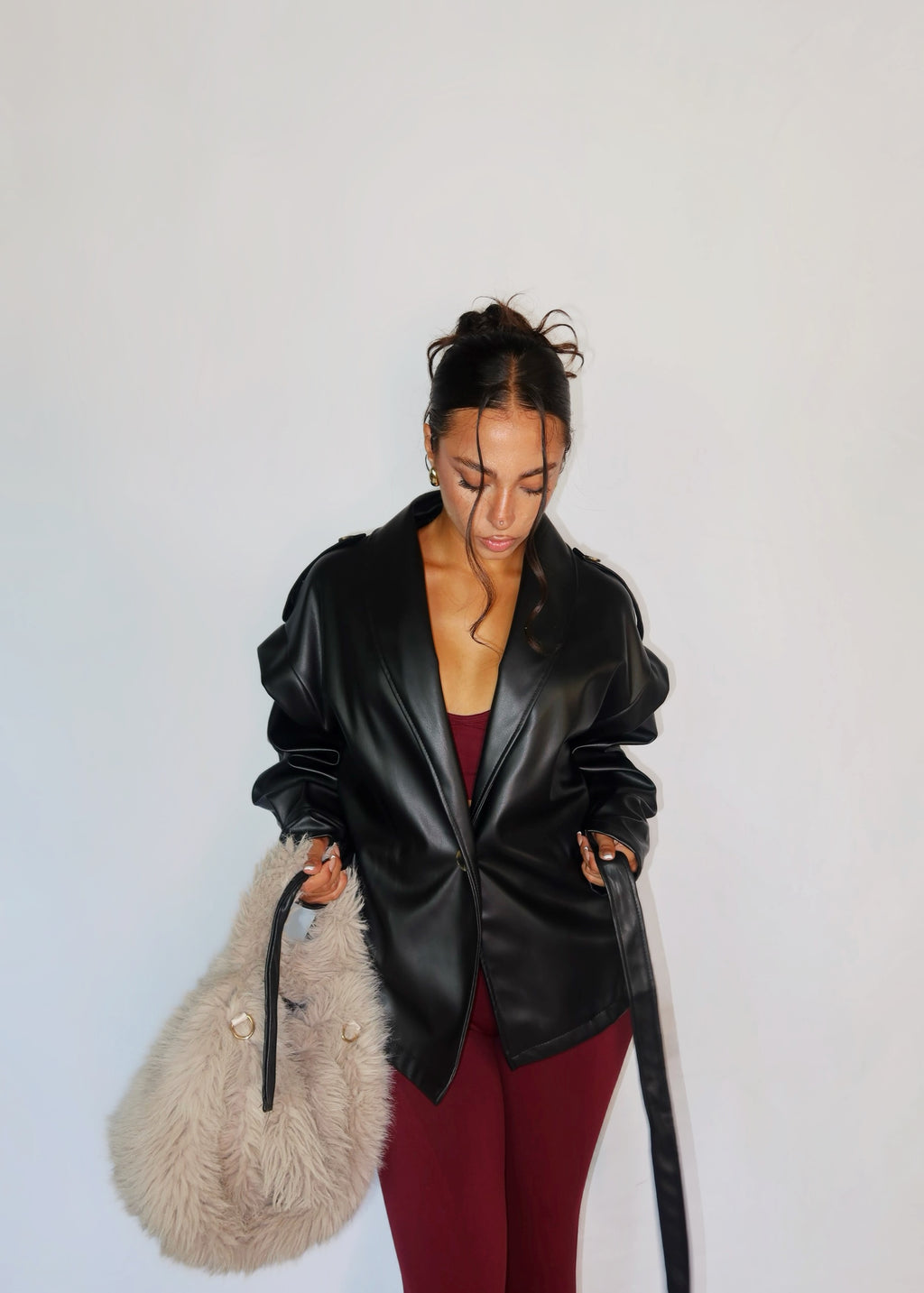 GIACCA LEATHER NERA