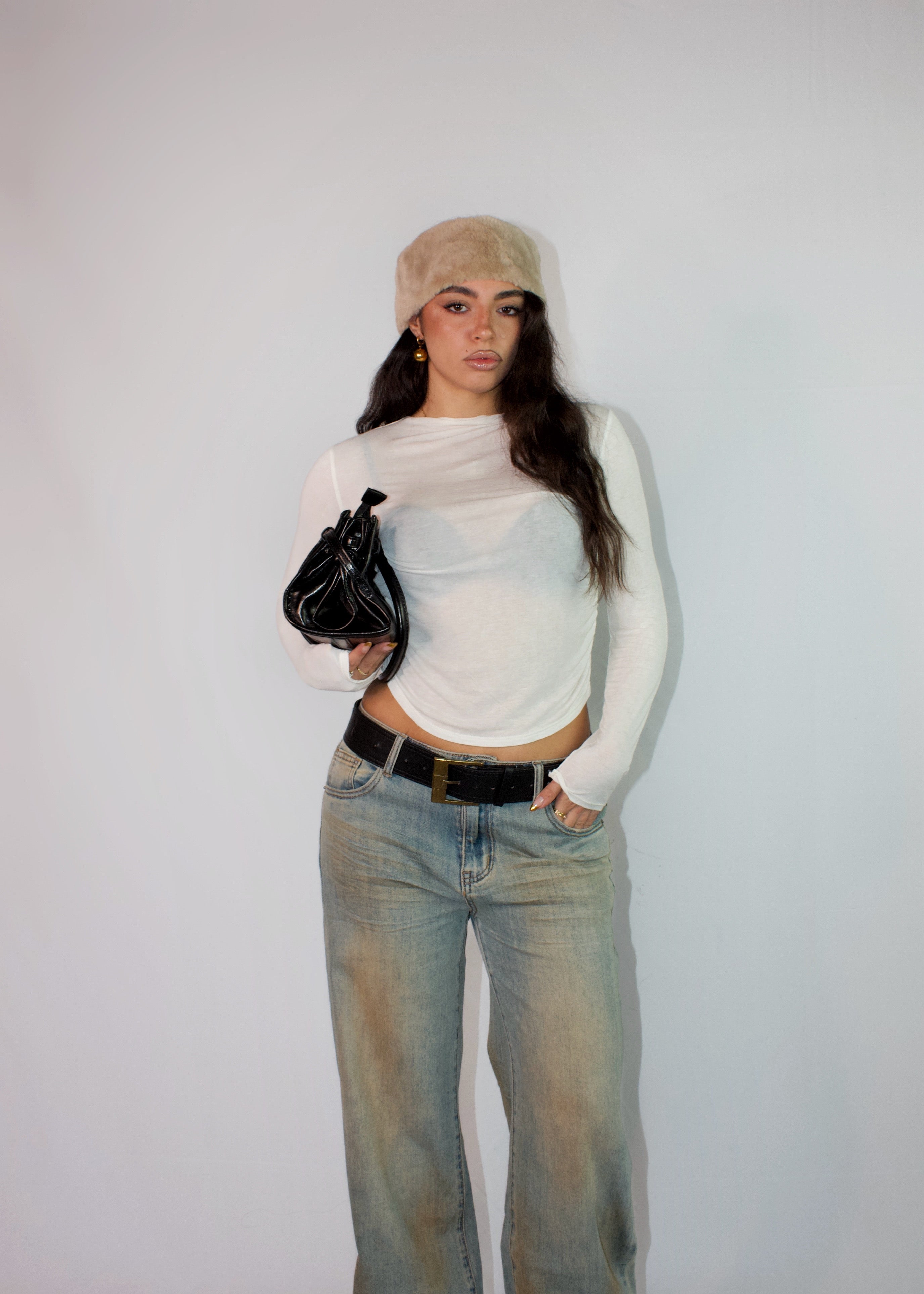 MAGLIETTA SHEER CASHMERE BIANCA