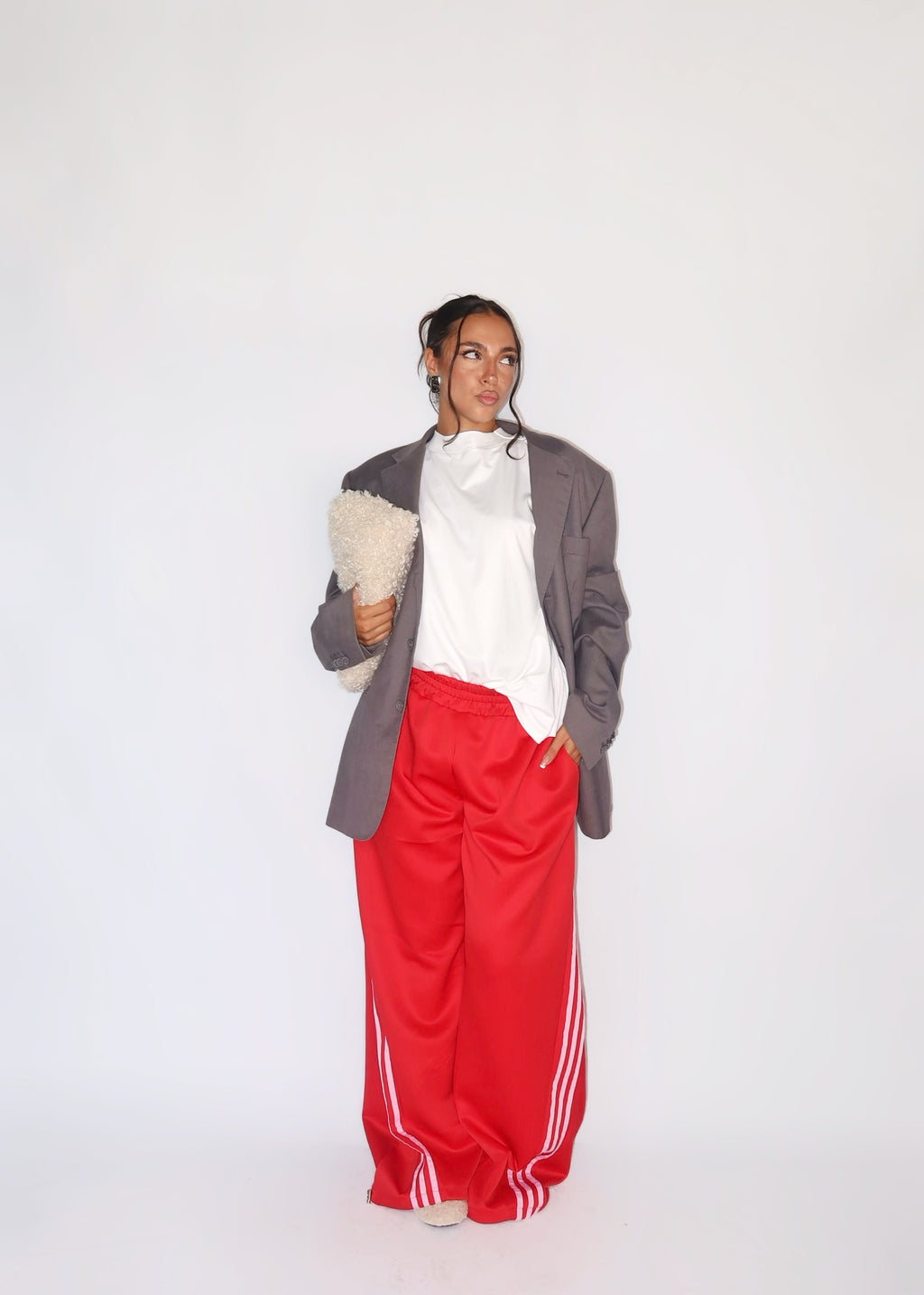 PANTALONE ADIDAS ROSSO 2in1