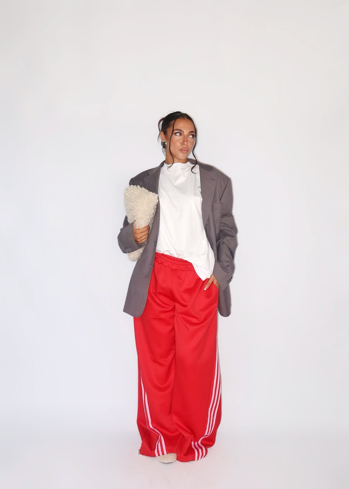 PANTALONE ADIDAS ROSSO 2in1