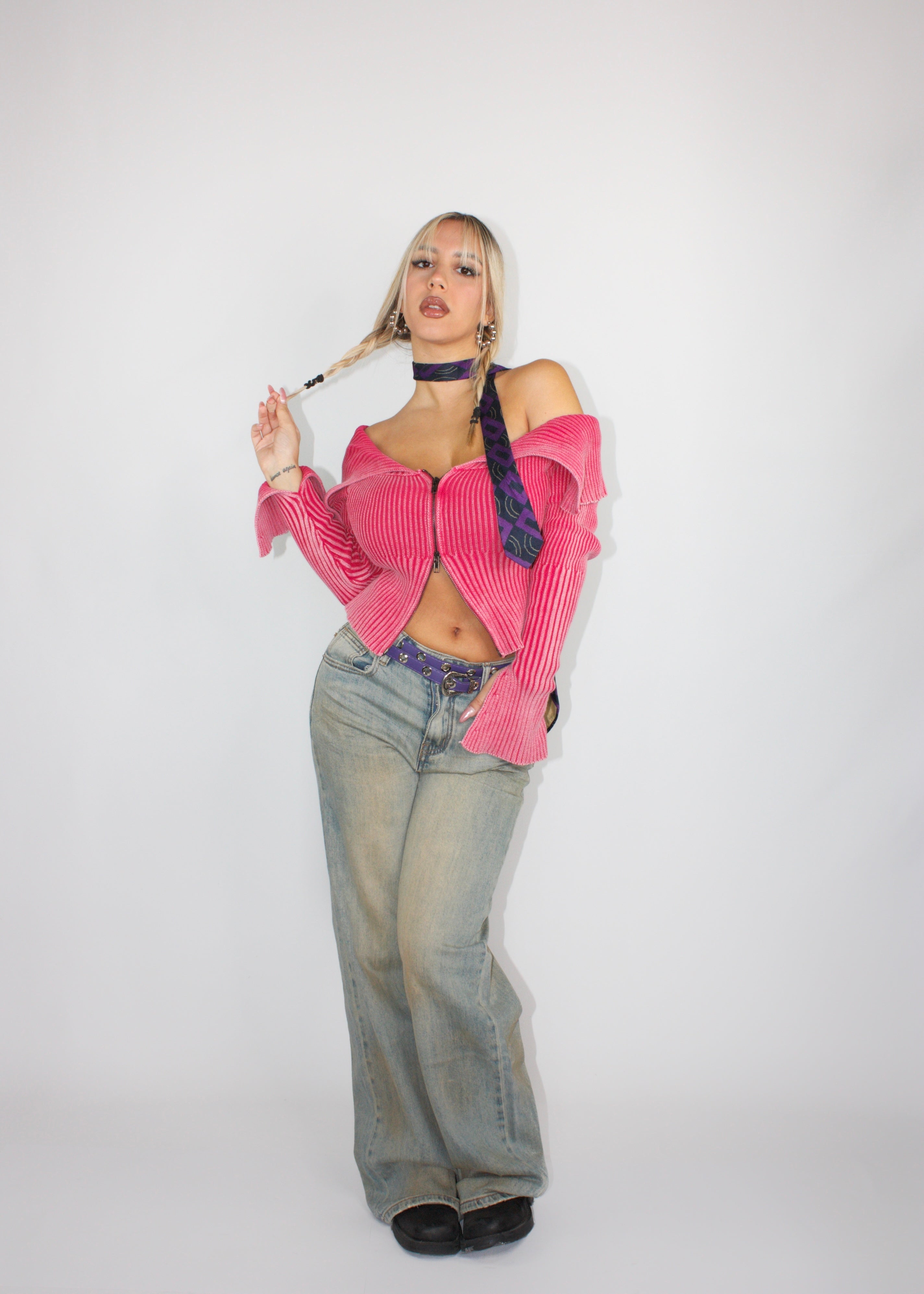 CINTURA DOUBLE PUNK ROSSA