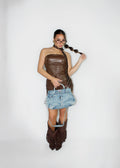 TOP SIMPLE SKIN MARRONE