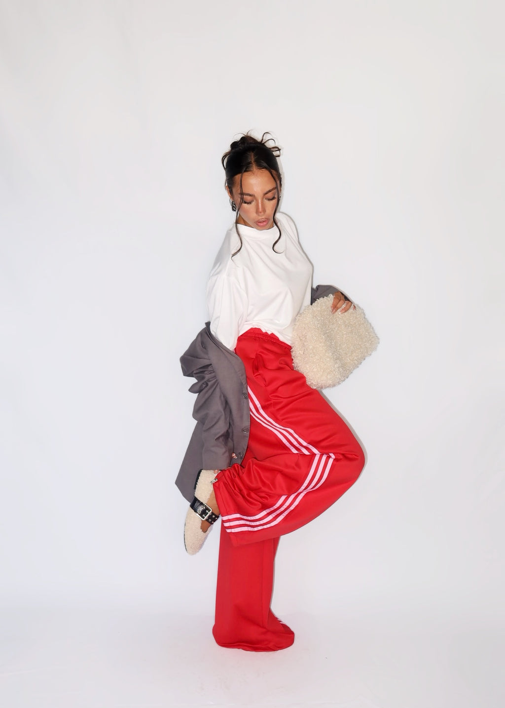 PANTALONE ADIDAS ROSSO 2in1
