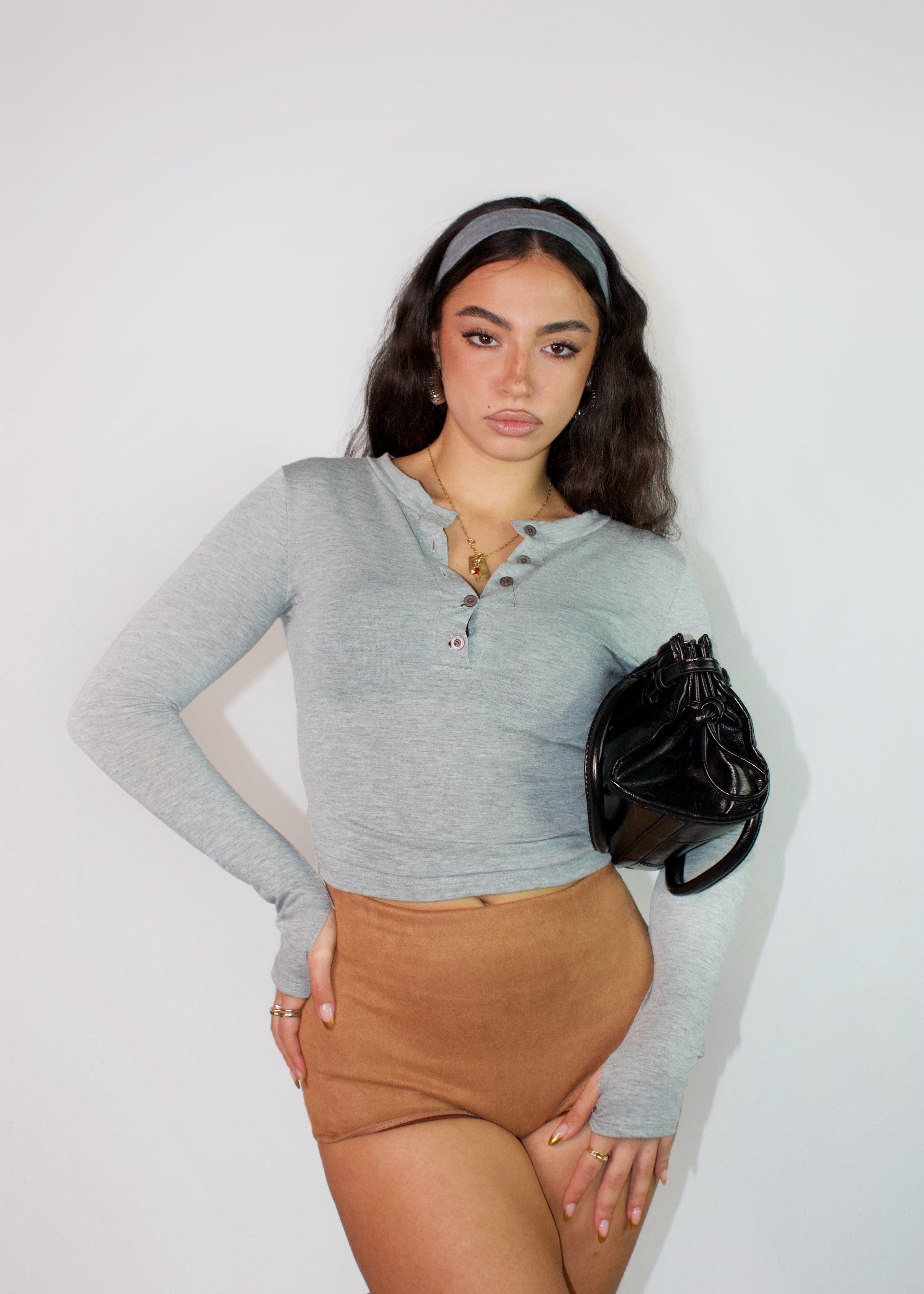 MAGLIETTA BUTTONS GRIGIA