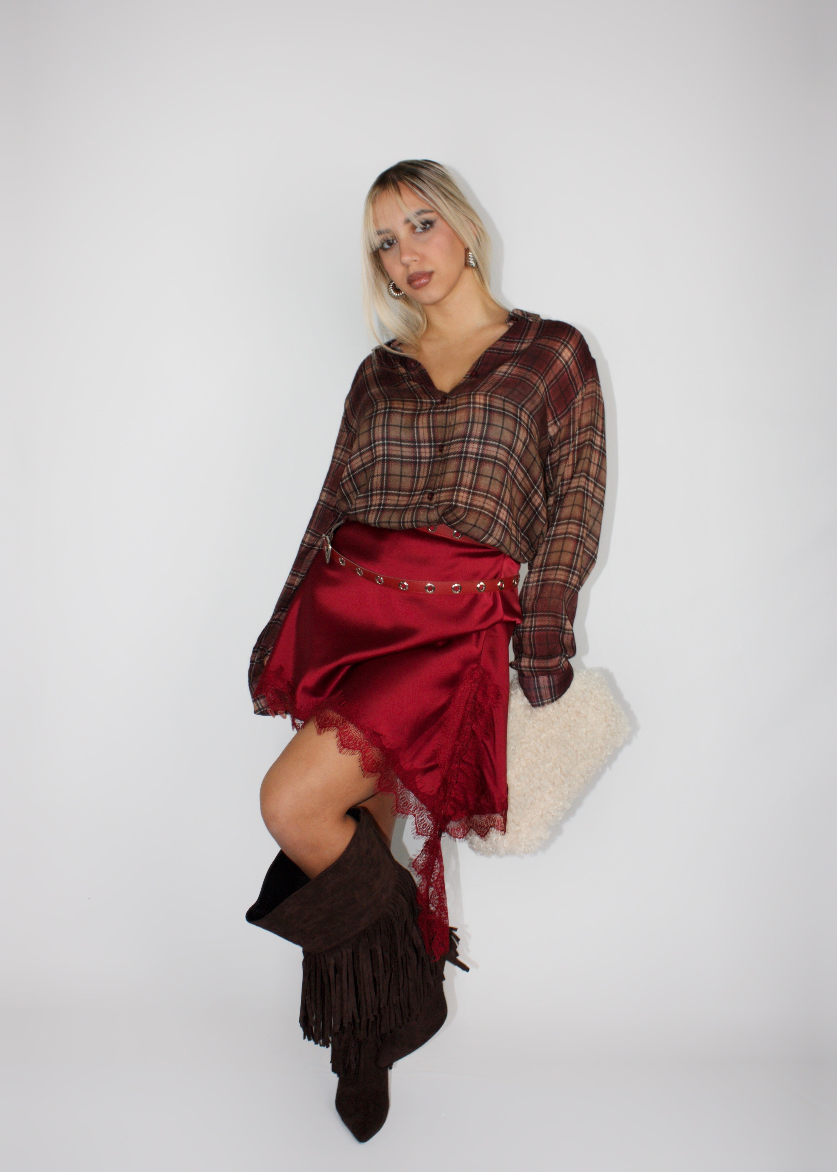 CINTURA DOUBLE PUNK ROSSA