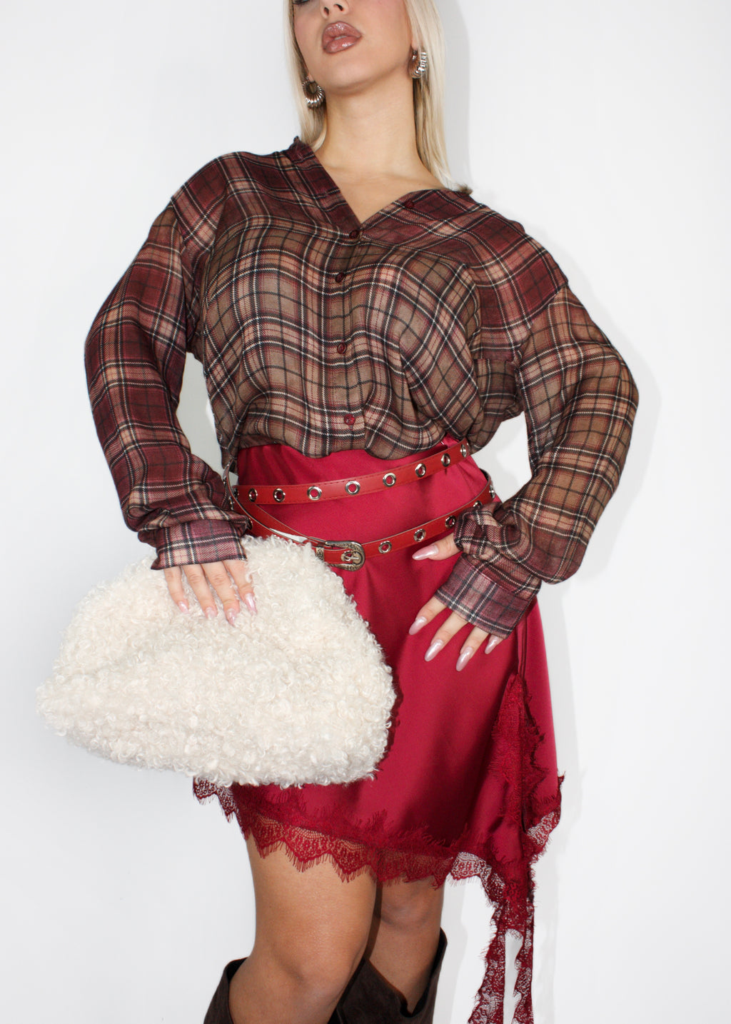 CINTURA DOUBLE PUNK ROSSA