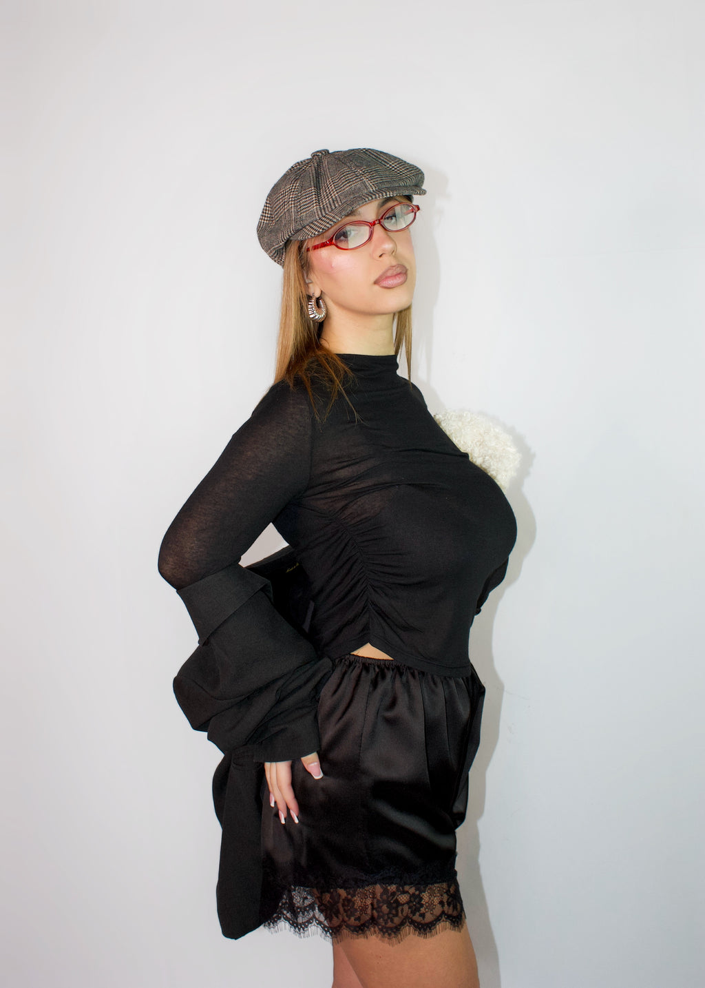 MAGLIETTA SHEER CASHMERE NERA