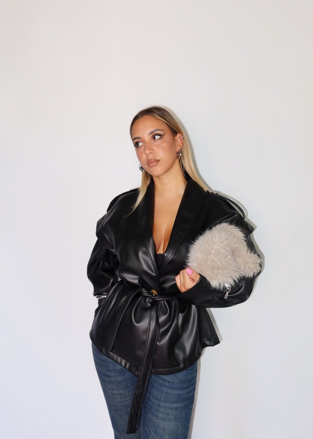 GIACCA LEATHER NERA