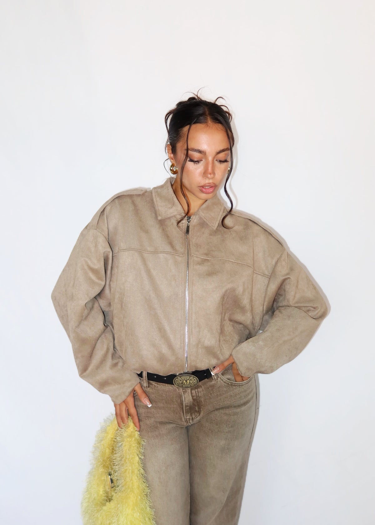 BOMBER SUEDE BEIGE