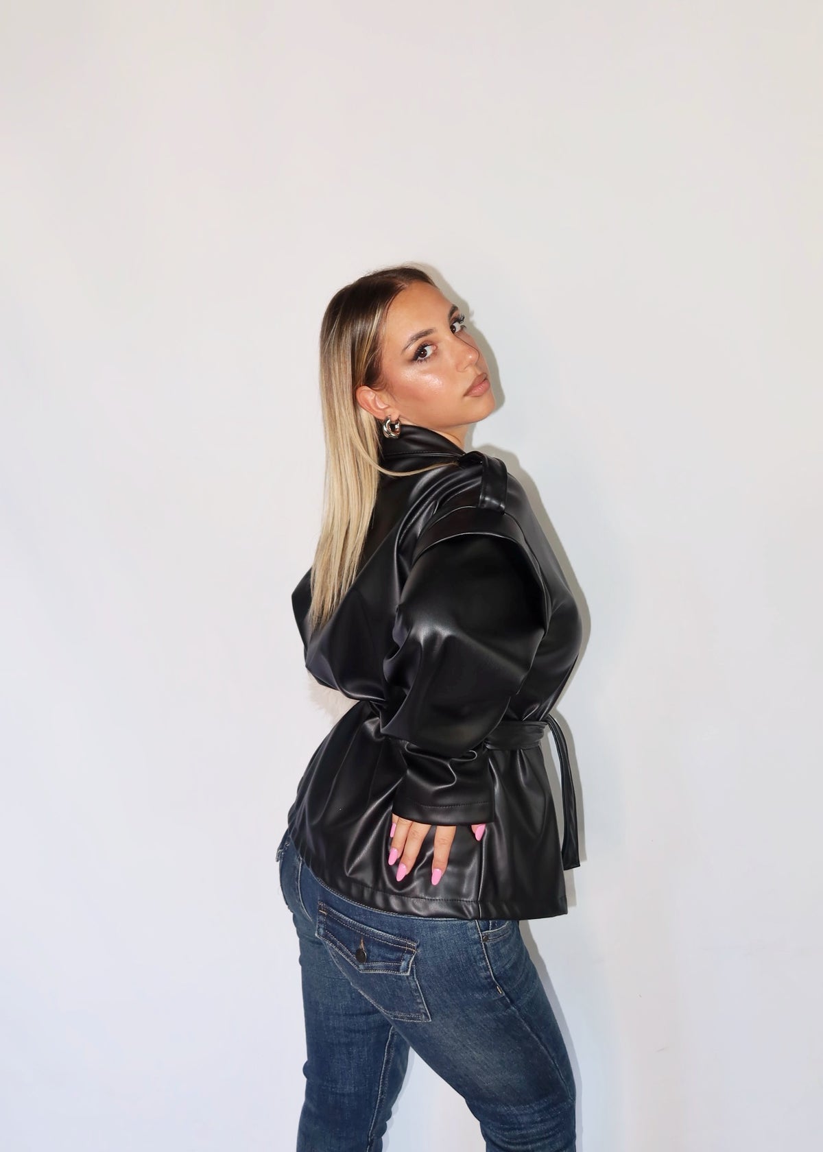 GIACCA LEATHER NERA