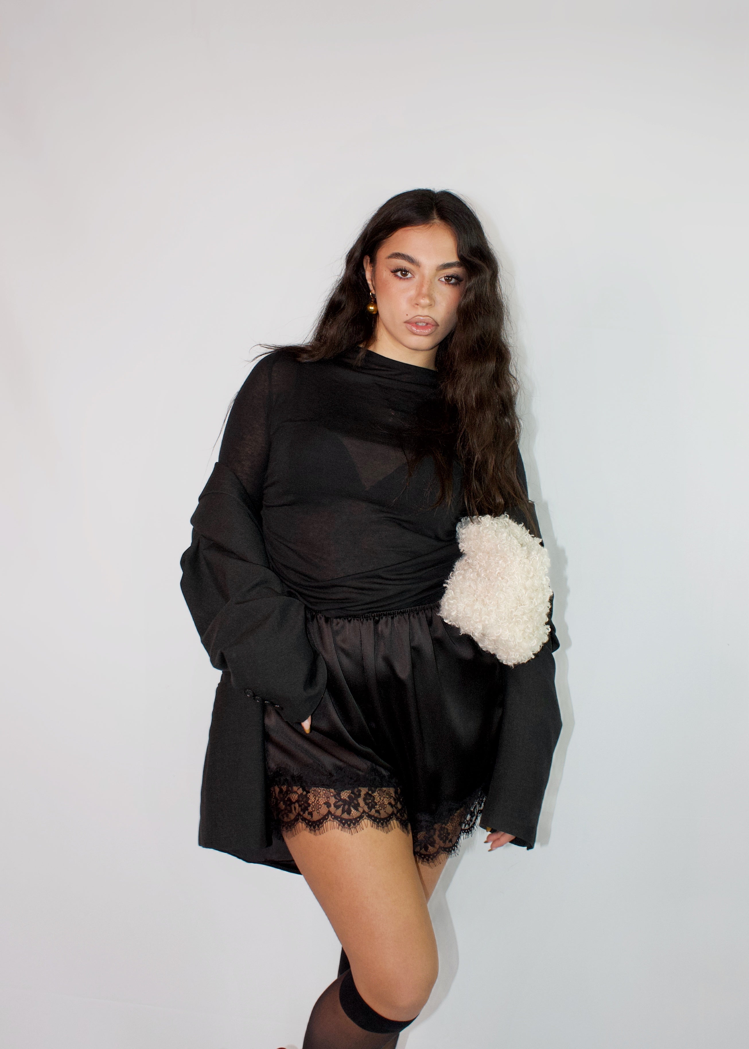 MAGLIETTA SHEER CASHMERE NERA