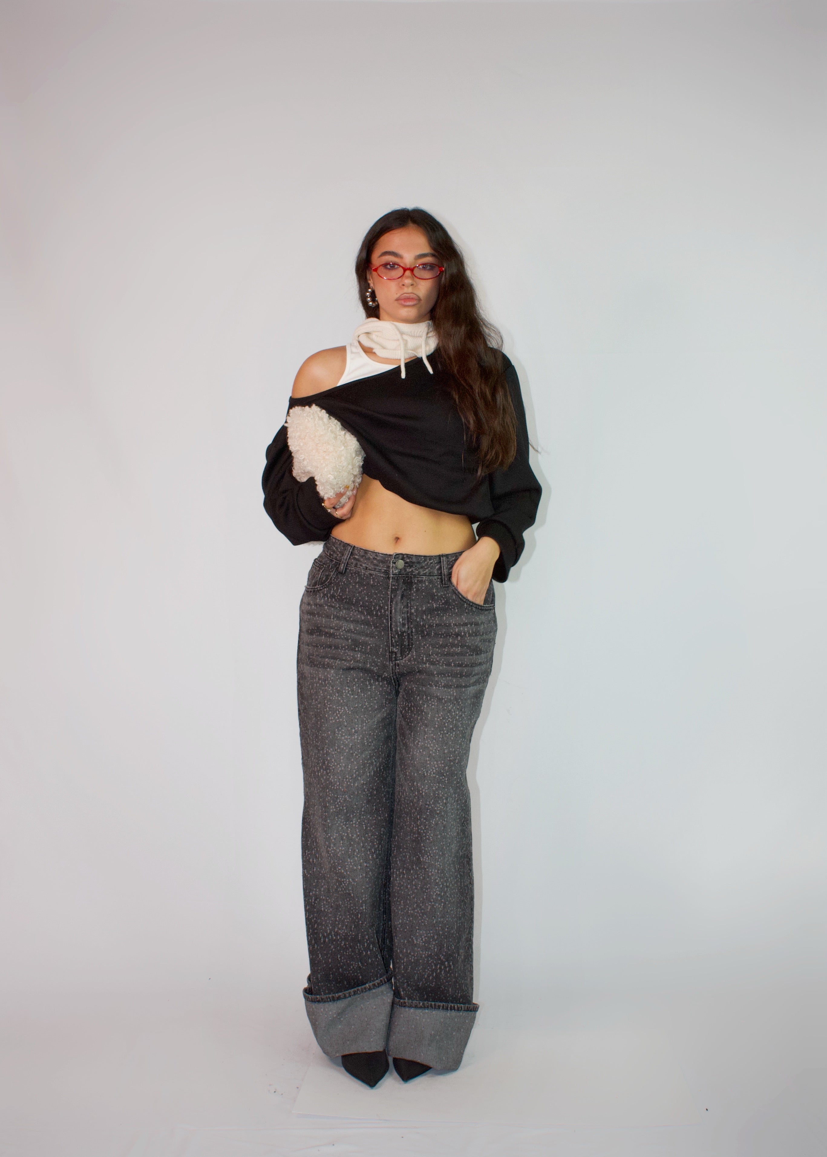 JEANS MINI STRAIN NERO