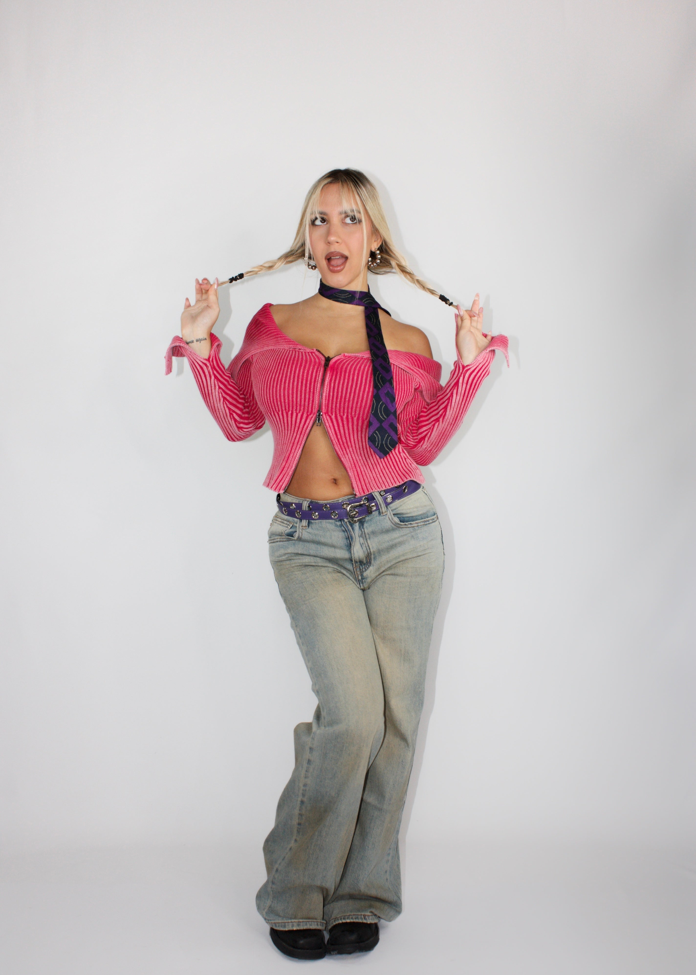 CINTURA DOUBLE PUNK ROSSA