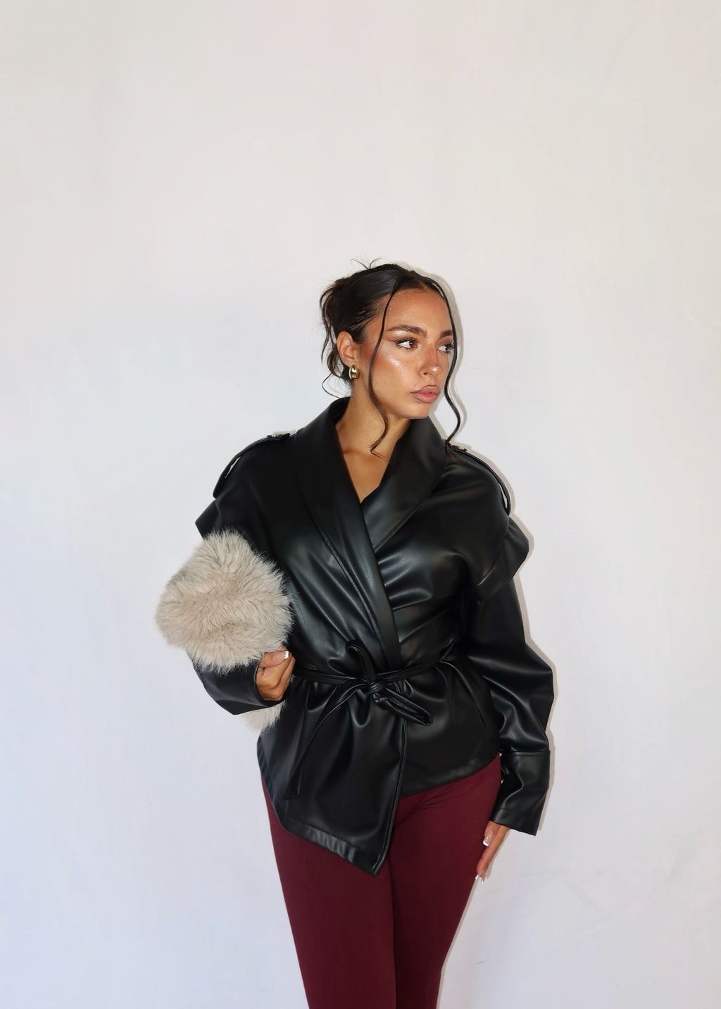 GIACCA LEATHER NERA