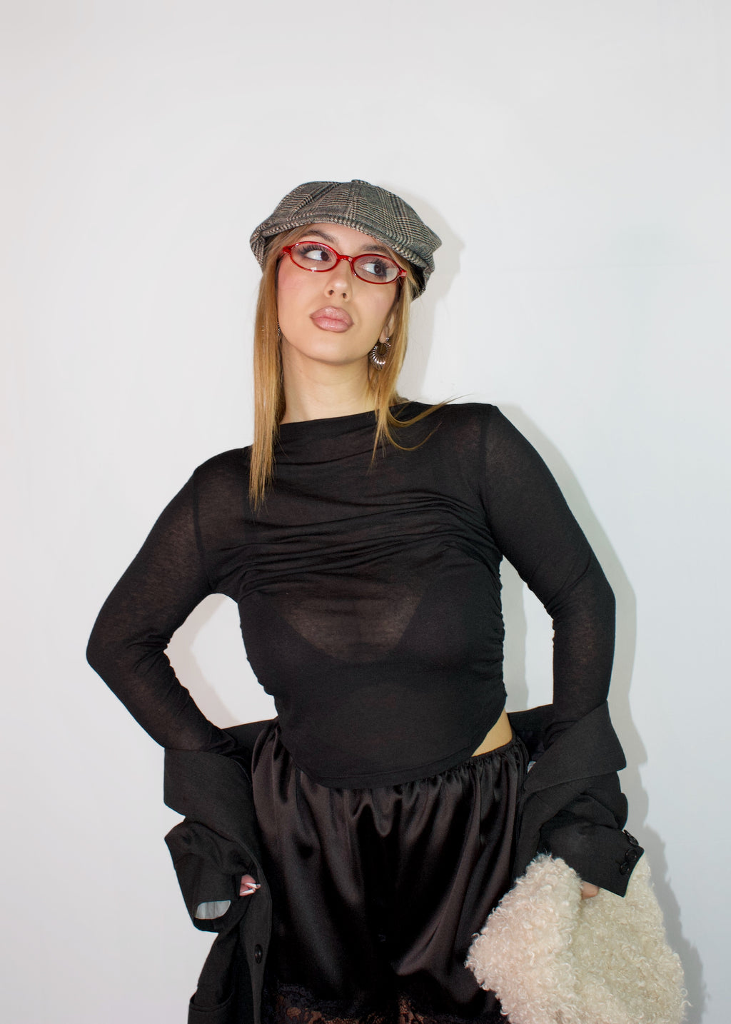 MAGLIETTA SHEER CASHMERE NERA