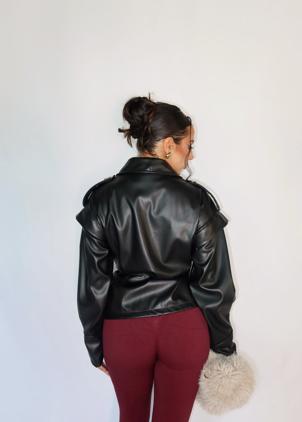 GIACCA LEATHER NERA